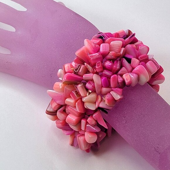 Hot Pink Stretch Bracelet - Picture 1 of 12